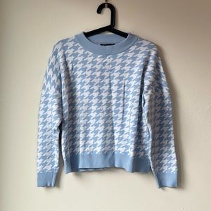 Baby Blue Houndstooth Sweater